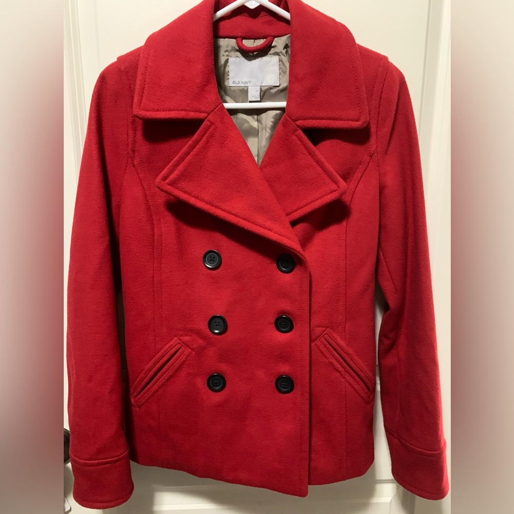 Old Navy Red Pea Coat